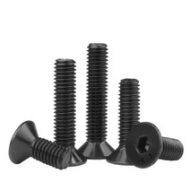 M2 블랙 50개 육각 홀 붙이 접시 머리 나사 DIN7991 탄소강 육각 소켓 볼트, M2 (50pcs), 12mm