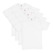 Hanes 남성용 컴포트소프트 에센셜 반소매 티셔츠 4개 팩 화이트 M