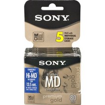 Sony 5MDW80PL 80 Minute MiniDisc MD Premium Gold (5 Pack) (Discontinued by Manufacturer), 1