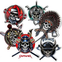 해골스티커 스컬 차량용 바이크 스크래치 커버 반사 스티커 할리데이비슨 BMW, 스컬C, 1개