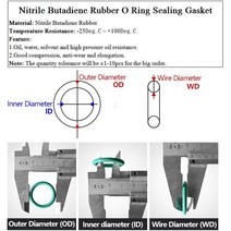 NBR O 링 씰 개스킷 두께 CS 2.5mm OD 6 ~ 190mm 니트릴 부탄올 고무 스페이서 오일 저항 와셔 둥근 모양, 01 2.4mm, 78 OD 145mm ID 140.2mm