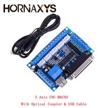 5축 모터 드라이버 CNC 브레이크아웃 보드 스테퍼 USB 케이블 포함 MACH3 병렬 포트 제어 및, 한개옵션0