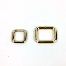 갈색가죽 15mm 골드 사각링 가방장식 가죽공예용 악세사리용, 25mm, 1개