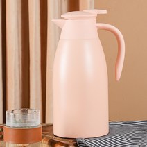 스테인리스강 진공 보온 주전자 가정용 이중 진공 커피 주전자, 산호분, 2L(진공 보온 24시간)