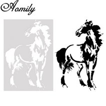 도색 부스 프라모델 스프레이 건담 Amoliy 호랑이 사자 말 드래곤 고양이 커피 인쇄 케이크 스텐실 드로잉 카푸치노 금형 가루 설탕 체 도구, 25-Horse