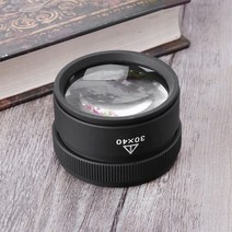 루페 루뻬30 × 40 광학 루페 금속 돋보기 보석상 동전 스탬프 렌즈, 한개옵션0