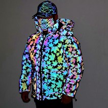 남성 야광 패딩 점퍼 스카치 오토바이 빅사이즈 안전 형광 바람막이 옷 빛반사 잠바 방한복