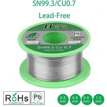 알루미늄용접와이어 구리 테이프 무연 납땜 와이어 심지 용접 주석 0.5/0.6mm/ 50g 환경 보호 롤 도구 Sn, 01 1.0mm