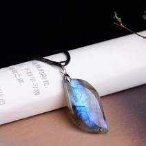 자연 불규칙한 크리스탈 스톤 래브라도 라이트 펜던트 문스톤 선스톤 펜던트 운세 영적 명상 쥬얼리 목걸이