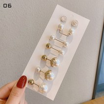 머플러 스카프 옷핀 뱃찌 혼주 브로치 broach 5/6 개/갑 귀여운 에나멜 핀 진주 목걸이 작은 고리 옷 깃 버클 고정 보이지 않는 쥬얼리 세트