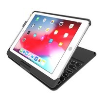 2020 IPAD 9.7 2017 2018 PRO9.7/AIR2/AIR 360 회전 다채로운 조명 터치 패드 블루투스 키보드 케이스 코브 IPAD 5 6, Black