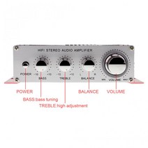 앰프스피커 핸드 오버 자동차 스테레오 앰프 DC12V 5A 85dB Hi-Fi 2 채널 오토바이 및 가정용 CD / DVD, 한개옵션0