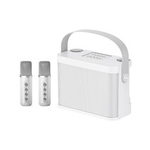 가정용노래방Ys-219 Karaoke Machine Speaker System With 2 Microphones Portable Wireless Bluetooth-com, 03 White