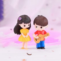 미스토토 테라리움 만들기재료 기타치는 남녀커플 2종 피규어, P693_기타치는 남녀-레드