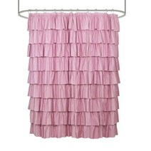 화이트 레이스 프릴 샤워 커튼 홈 데코 방수 폴리 에스테르 장식 욕실 액세서리 및 욕조에 적합, 없음, pink C+180X180cm