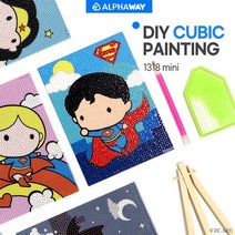 DIY DC코믹스 보석십자수 13x18, DC보석십자수원더우먼과슈퍼걸(13*18)