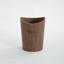 모던 우드 휴지통 원형 나무 거실 호텔 인테리어, 커브드 휴지통 호두