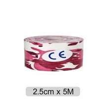 농구무릎아대 1Pc 운동 요법 테이프 500x5cm 근육 스포츠 케어 탄성 물리 롤 펀치 치료 Kinesio Teip 접착제 얼굴 팔 다리, C 카무플라주 핑크