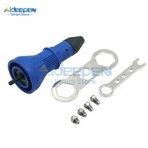리벳 건 전기 2.4mm-4.8mm 너트 드릴 어댑터 무선 팅 도구 삽입 너트 풀 도구, 푸른