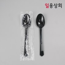 일회용 숟가락 176mm 개별포장 블랙, 1500개입, 1세트