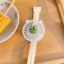 귀여운 팔찌 선풍기 여름커플 미니 곰돌이 휴대용 시계 선풍기, 개구리 머리-시계 선풍기