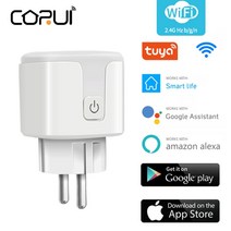 스마트 플러그 스위치 콘센트가리개 diyCORUI Tuya 무선 원격 소켓 EU 플러그 스마트 타이머 홈 난연성 전, 01 1pc