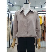 오프리미츠 W몰 오프리미츠 카라넥7부셔링소매옆트임블라우스 B22BL2404