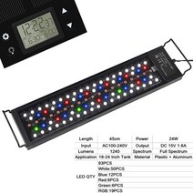 어항조명 수족관led조명 3045cm 밝기 조절 수족관 빛 풀 스펙트럼 물고기 LED 램프 수생 식물 IP68 방수 브