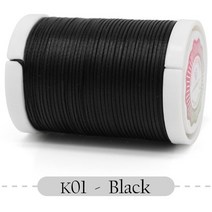 가죽공예실 레자실 가죽초실 Small Roll Flat Wax Thread Polyester Bracelet for Knitting Leather Craft, 01 0.8mm 150D 80M, 01 01 - Black