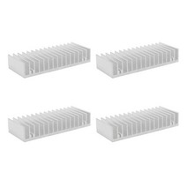Unxuey 화이트 톤 알루미늄 라디에이터 방열판 쿨러 핀 파워 앰프 트랜지스터용 40mm x 100mm 18mm (4팩)