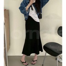 오르네트 여성 머메이드 롱 밴딩스커트