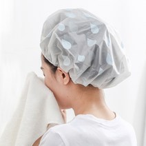 큐티 물방울 샤워캡(블루) PEVA 방수 헤어캡, 1개, 상세페이지 참조