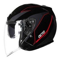 OCTO 옥토 V2 BLACK/WHITE 오픈페이스 헬멧 배달헬멧 라이더 가성비 이너바이저탑재 딜리버리 오후 4시 전 당일배송, M