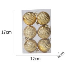 2022 크리스마스 장식품 6 개/상자 6cm 그린 공 트리 펜던트 새해 Noel 선물 Navidad 홈, 10 1-gold