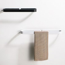 무타공 욕실 수건 걸이 타올 접착식 화장실 + 접착제 + 고정스티커, 블랙