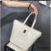Roseelk 여름 여성 숄더백 펀칭 핸드백 크로스백