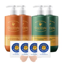 [쎄씨쎌라] 리프레싱 vervena 바디필링 500ml 2개 / 샤워젤 블랙베리앤베이 향 2개 + 기미쿨링패치 4회분
