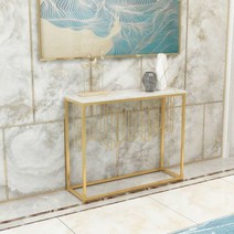 북유럽 마운틴 골드프레임 화장대 현관 테이블 복도 거실 이케아 콘솔, 화이트100x30x80