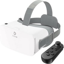 전화용 DESTEK V5 VR 헤드셋 컨트롤러가 있는 110°FOV HD 안티 블루 렌즈 가상 현실 iPhone 111213용 고글 삼성 화이트