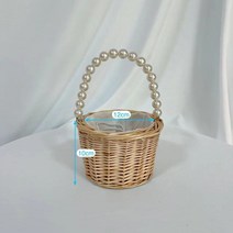 라탄바구니귀여운 진주 미니 밀짚 핸드백 여성용 바구니 가방 등나무 짠 해변 스트링 지갑, 01 small size