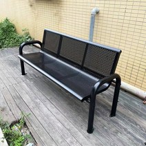 조경 공원 벤치 의자 야외 리조트 호텔 정원 긴 철제 의자, 07.블랙 철제구멍 벤치의자
