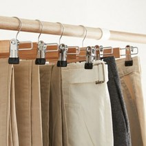 한샘공식벤더 [한샘]데일리 심플 나무 원목 바지걸이 3개세트, 선택:바지걸이 3pcs, 단품