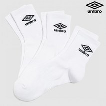 엄브로 오피셜 로고 미드 3PACK 양말 UN123CSC28 WHT, 260, 화이트