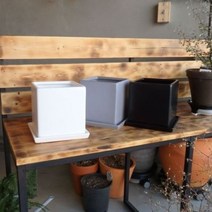 [천삼백케이] [오너클랜] 모던 도기 사각 화분 C0108 15x15x15cm, 그레이