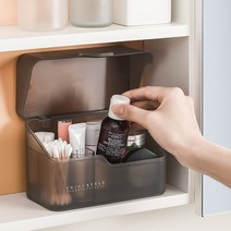 뚜껑보관 다용도 욕실장 정리 소품 수납함 - 수건장 거울장 수납 미니소품정리, 화이트
