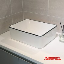ARFEL 아르펠 도기 사각 블랙테두리 탑볼세면기 H-263B, 블랙263B-c33, 멍폽업