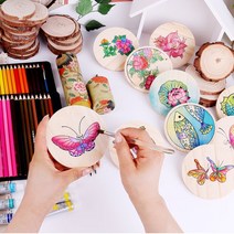 민화 컵받침 3개1세트 만들기 그림 그리기 꾸미기, 단청 세트