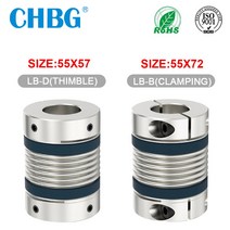 후렉시블 조인트 플렉시블 샤프트 커플 링 CHBG LB D55L57/72 벨로우즈 플렉시블 모터 커플러 CNC 알루미늄 고탄성 유니버설 3D 프린터 Cardan, [08] LB-B-D55L72-13X13