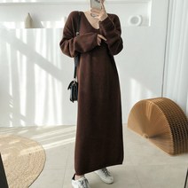 리더스타 1-O-058 여성원피스 오버핏 원피스 니트원피스 긴팔 니트 롱원피스