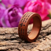 주님의기도 천주교 묵주 십자가 성당 견진 영어 나무 반지A